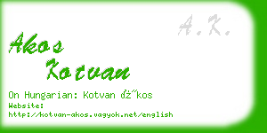 akos kotvan business card